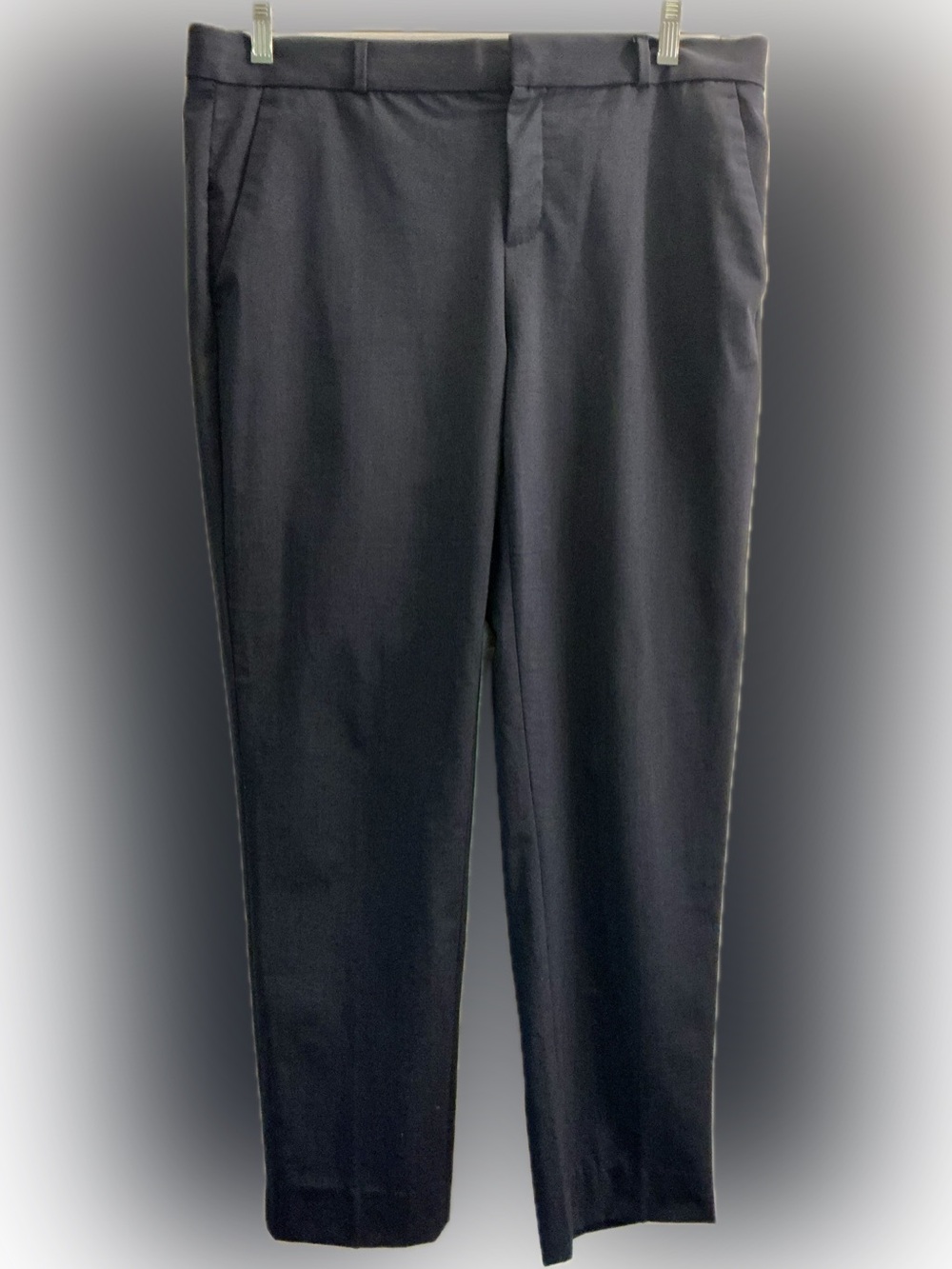 Banana Republic Avery Navy Blue Wool Blend Dress Pants Size 10L Long Stretch